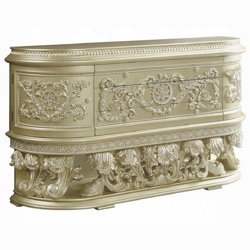 DN00464 Server Champagne Silver Finish Victorian Style Vatican Collection by Acme Furniture