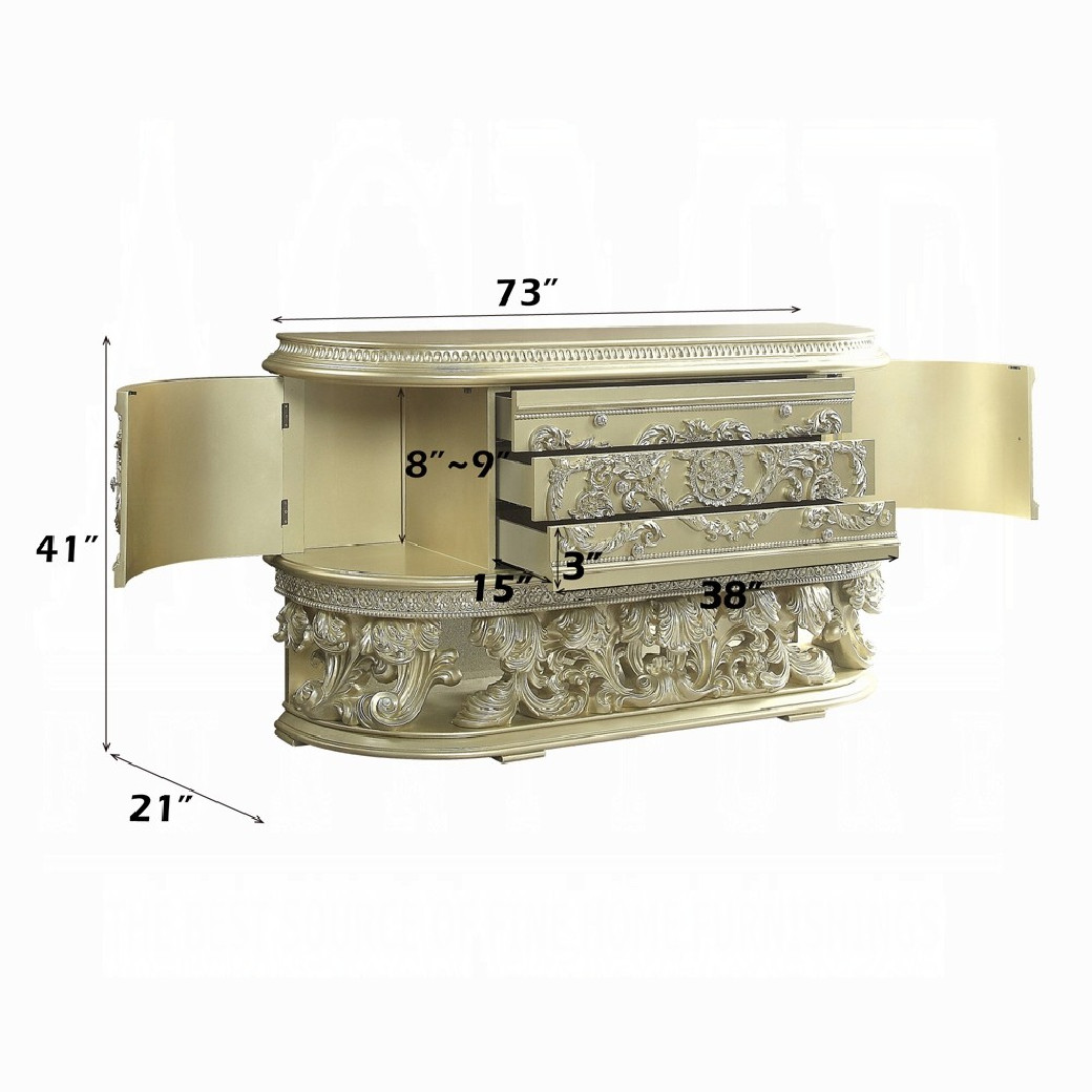 DN00464 Server Champagne Silver Finish Victorian Style Vatican Collection by Acme Furniture