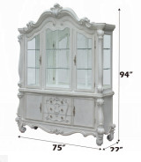 61134 Bone White Finish Hutch & Buffet Versailles Collection By Acme Furniture
