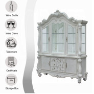 61134 Bone White Finish Hutch & Buffet Versailles Collection By Acme Furniture