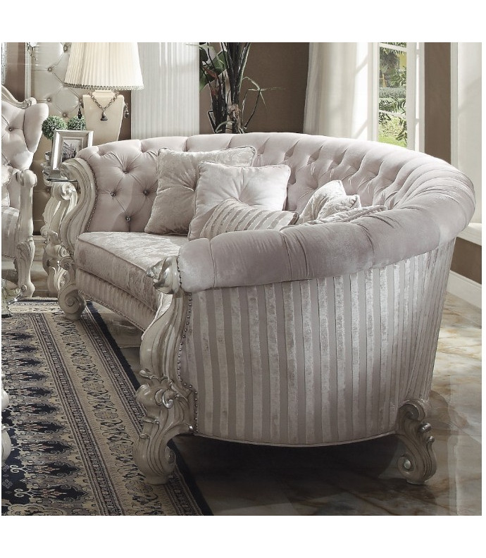 52085 Living room Ivory Velvet Bone white Versailles Collection By Acme Furniture