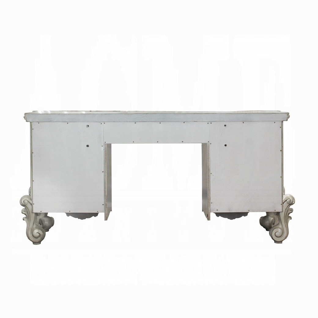 21137  Versailles Bone White Finish Vanity & Mirror By Acme Furniture