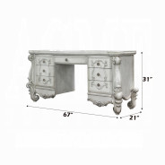 21137  Versailles Bone White Finish Vanity & Mirror By Acme Furniture