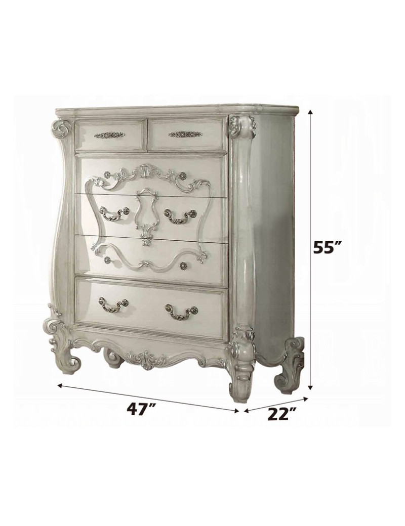 21136 Bone White Finish Chest Versailles Collection By Acme Furniture