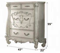 21136 Bone White Finish Chest Versailles Collection By Acme Furniture