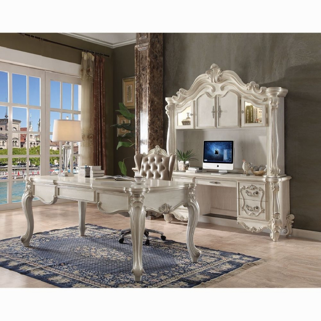 92275 Bone White Finish Home Office Set Acme Versailles collection