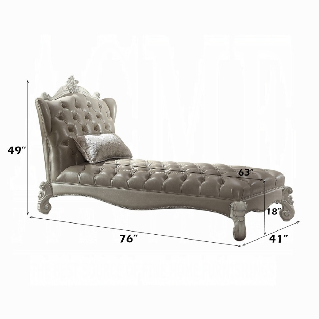 96542 Bone White Finish Chaise Acme Versailles Collection