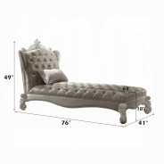 96542 Bone White Finish Chaise Acme Versailles Collection