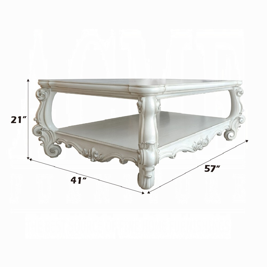 82123 Bone White Finish Occasional Tables Acme Versailles Collection By Acme Furniture
