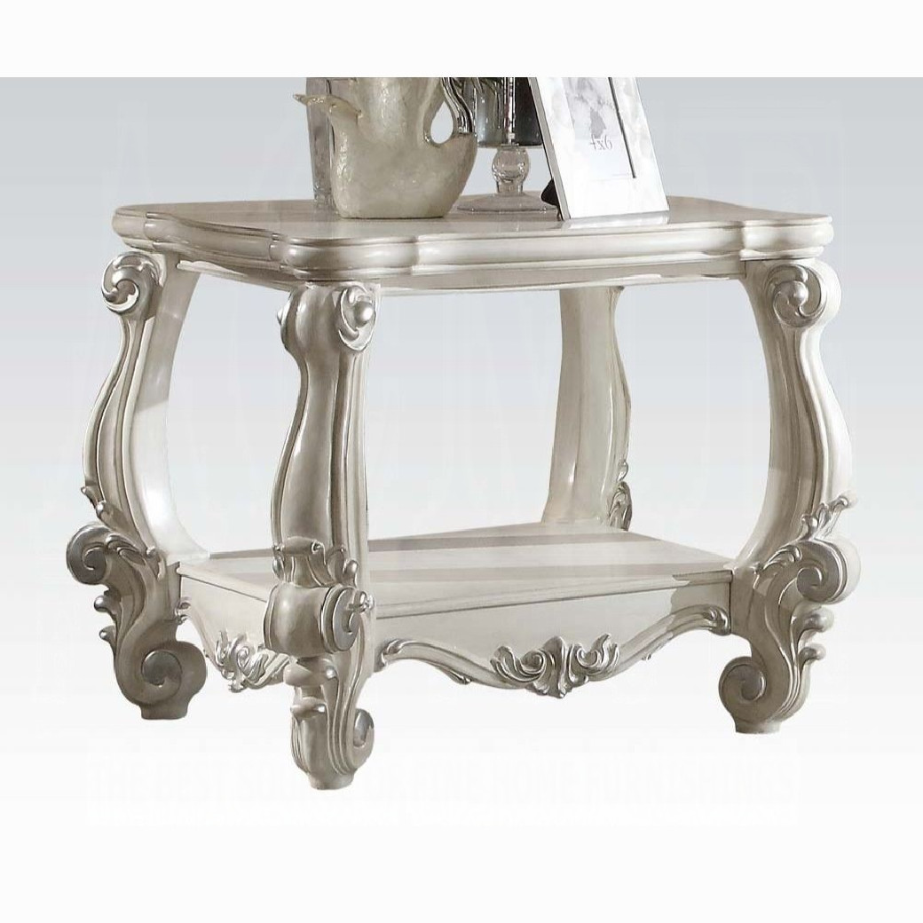 82123 Bone White Finish Occasional Tables Acme Versailles Collection By Acme Furniture