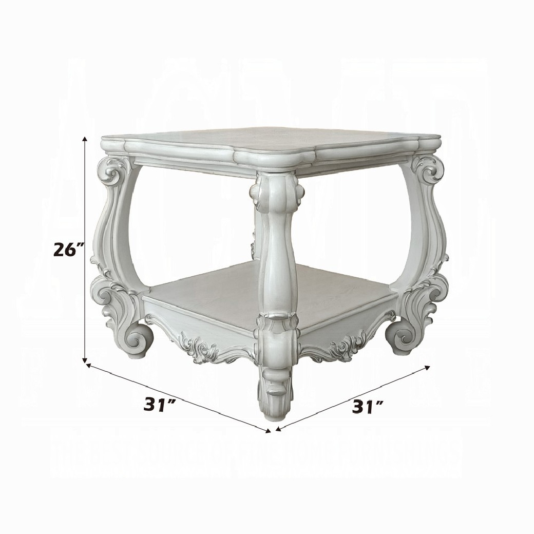 82123 Bone White Finish Occasional Tables Acme Versailles Collection By Acme Furniture