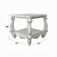 82123 Bone White Finish Occasional Tables Acme Versailles Collection By Acme Furniture