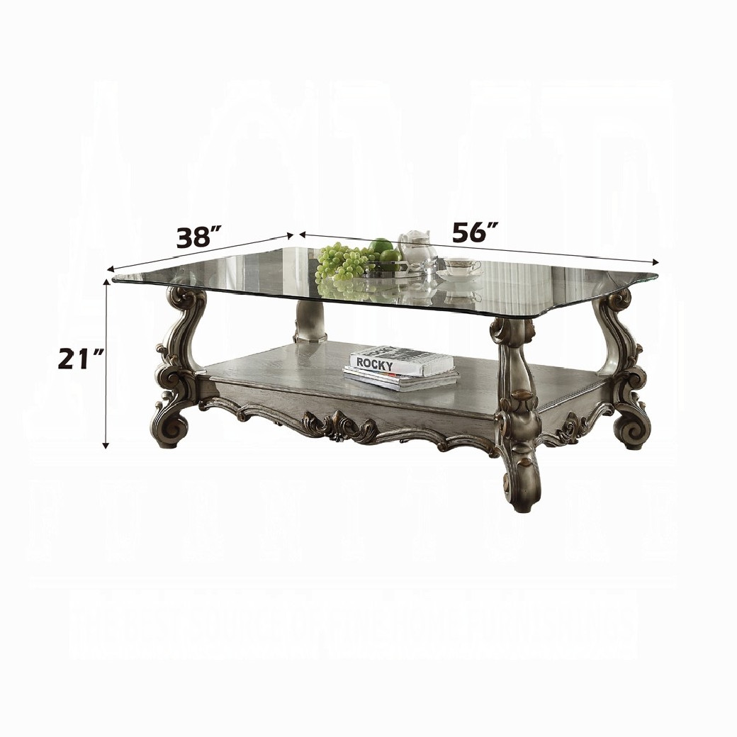 56840 Velvet / Antique Platinum Finish Living Room Versailles Collection By Acme Furniture
