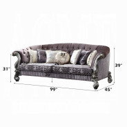 56825 Velvet / Antique Platinum Finish LIving Room Acme Versailles Collection
