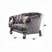 56825 Velvet / Antique Platinum Finish LIving Room Acme Versailles Collection