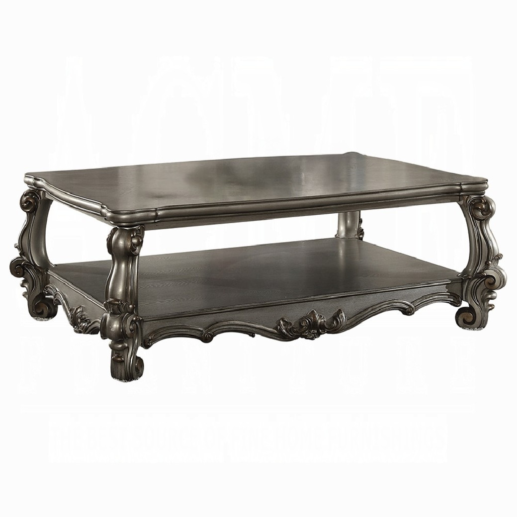 86820 Antique Platinum Finish Occasional Tables Versailles Collection by Acme Furniture