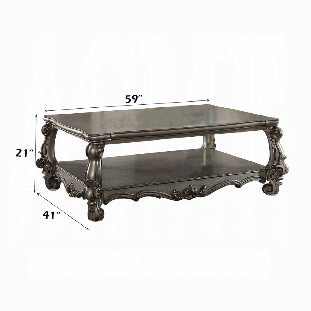 86820 Antique Platinum Finish Occasional Tables Versailles Collection by Acme Furniture