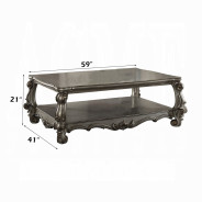 86820 Antique Platinum Finish Occasional Tables Versailles Collection by Acme Furniture