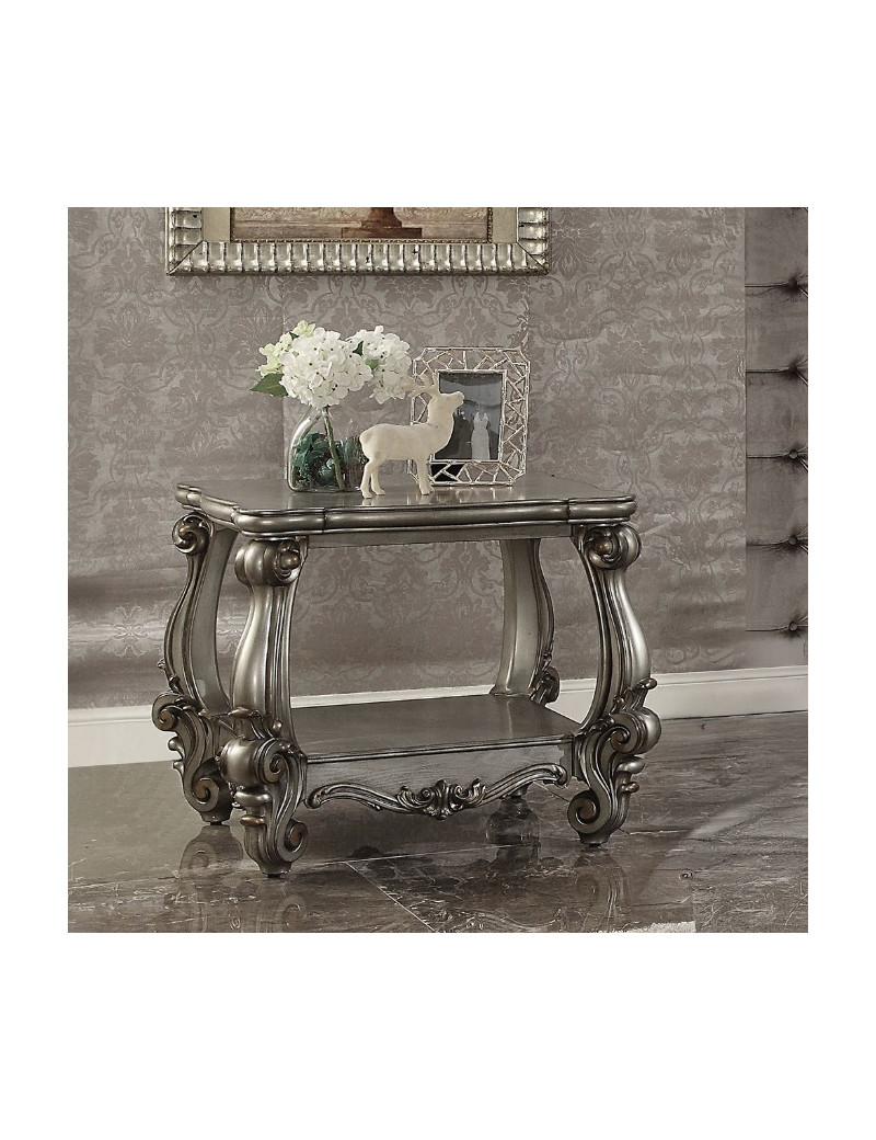 86820 Antique Platinum Finish Occasional Tables Versailles Collection by Acme Furniture