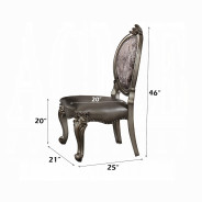 66840 Round Dining Table Dining Set Platinum Finish  Versailles Collection By Acme Furniture