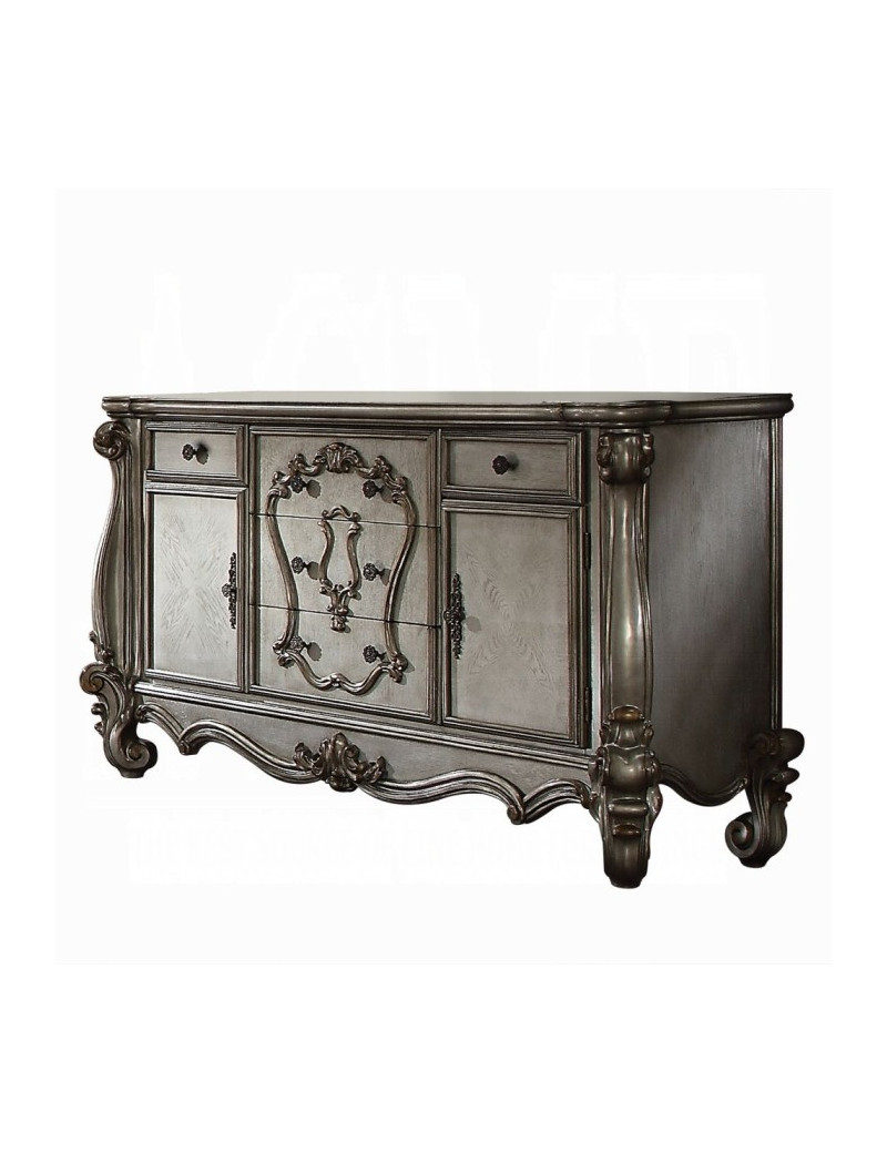 26845 Silver Antique Platinum Finish Side Board Versailles II Collection By Acme Furniture