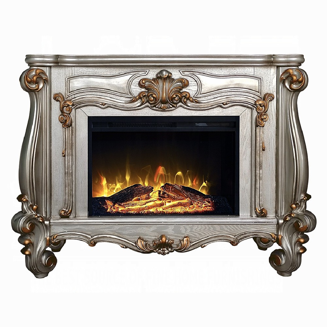 AC01314 Antique Platinum Finish Fireplace Versailles Collection By Acme Furniture