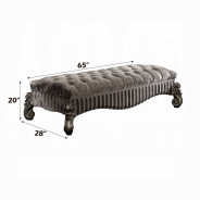 96820 Antique Platinum Finish Bench Versailles Collection By Acme Furniture