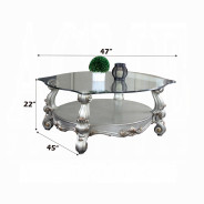 86845 Antique Platine Finish Occasional Tables Versailles Picardy Collection By Acme Furniture