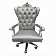 92822 Antique Platinum Finish Office Chair Versailles Collection