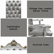92822 Antique Platinum Finish Office Chair Versailles Collection