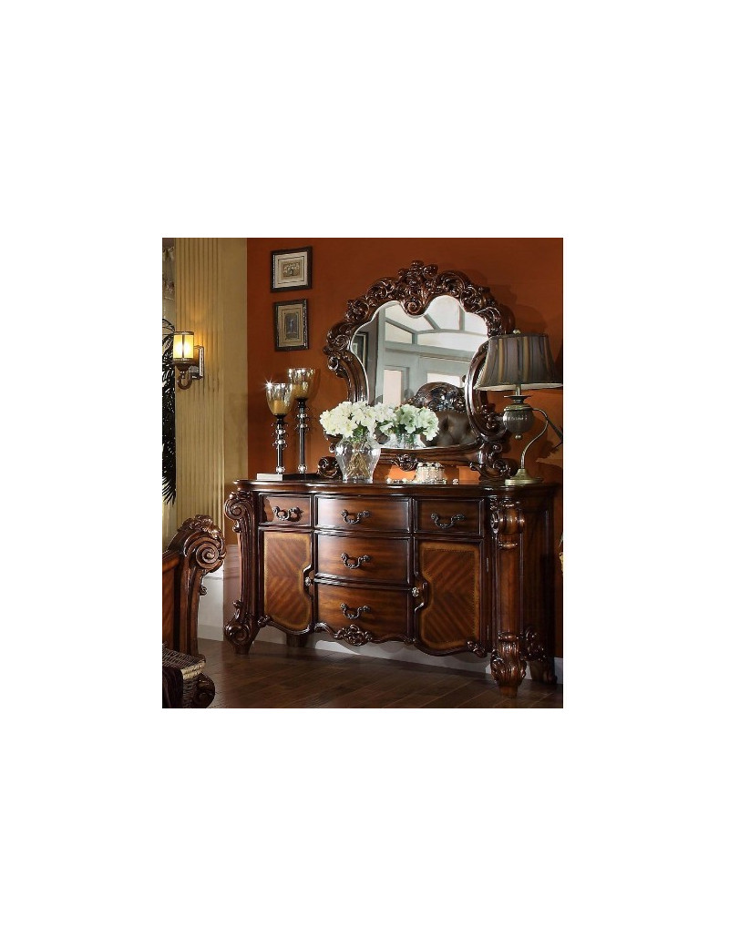 62025 Acme  Vendome Counter Height Dining Set Cherry Finish