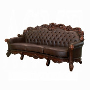 52000 Acme Oversized Sofa Vendome Collection Cherry PU /Cherry Finish