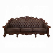 52000 Acme Oversized Sofa Vendome Collection Cherry PU /Cherry Finish