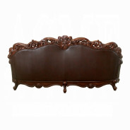 52000 Acme Oversized Sofa Vendome Collection Cherry PU /Cherry Finish