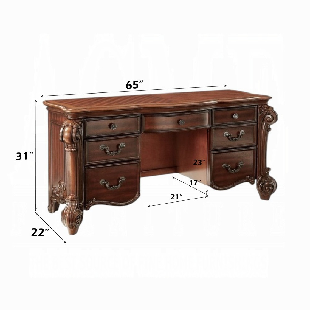 22009 Cherry finish Vanity & Mirror Vendome Collection By Acme Furniture