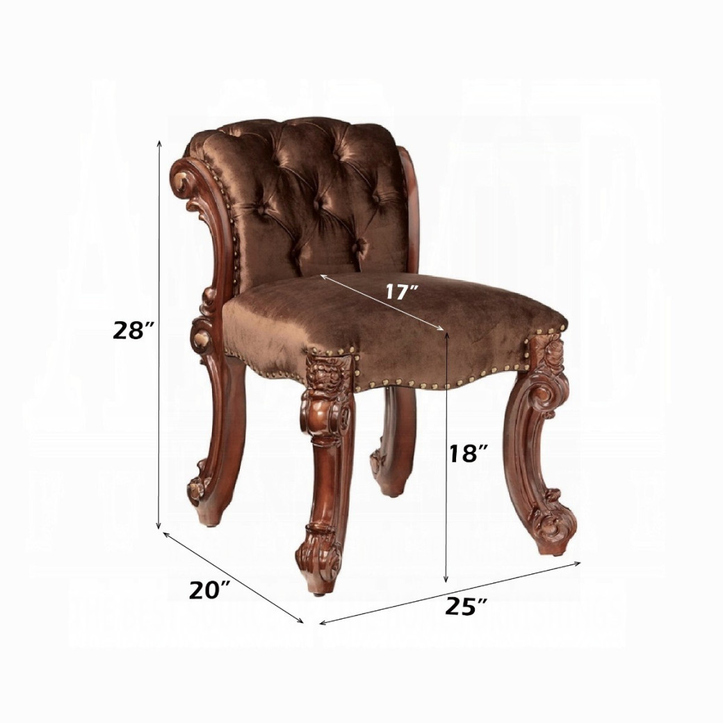 22009 Cherry finish Vanity & Mirror Vendome Collection By Acme Furniture