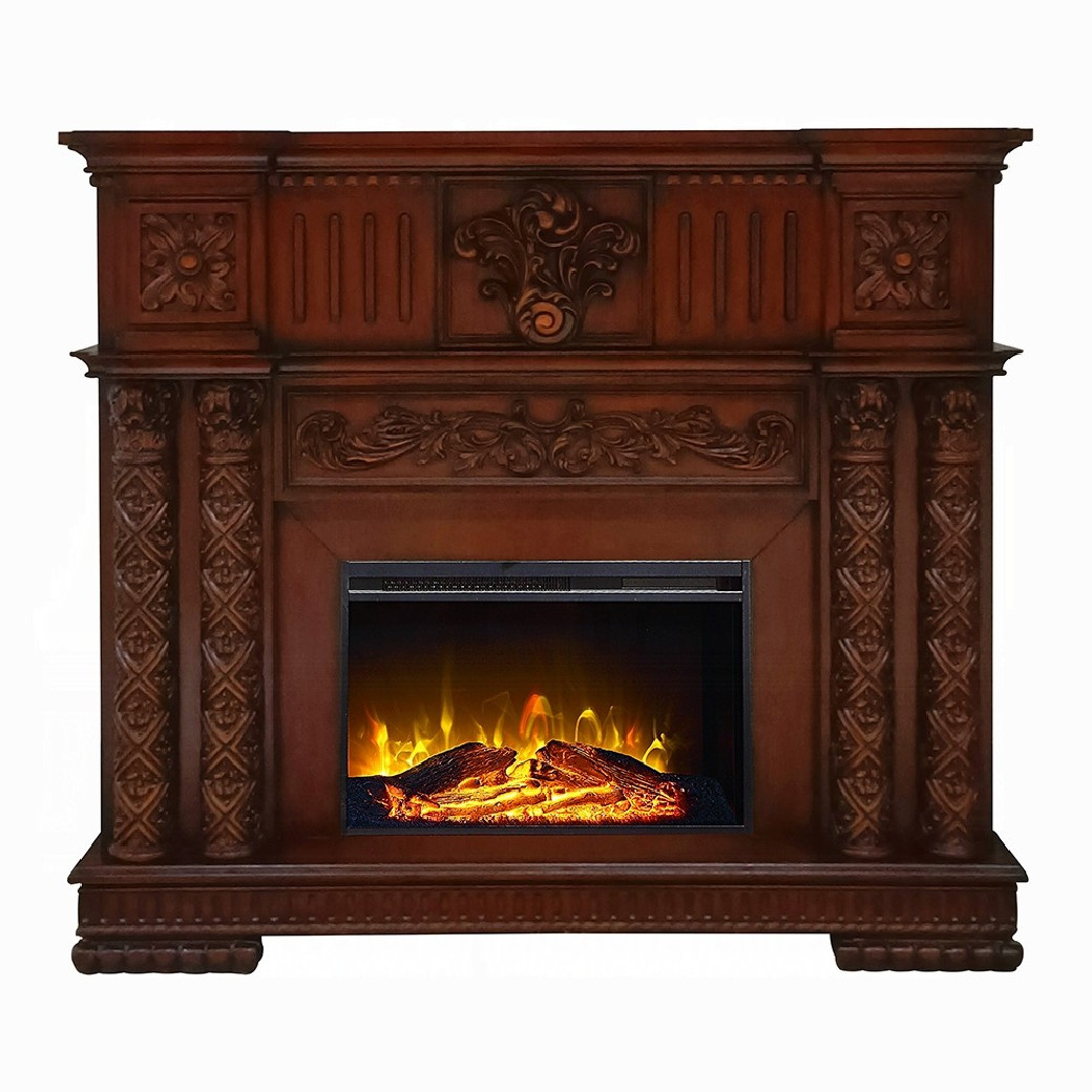 AC01312 Cherry Oak Finish Fireplace Vendome Collection by Acme Furniture