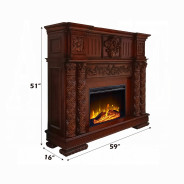 AC01312 Cherry Oak Finish Fireplace Vendome Collection by Acme Furniture