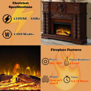AC01312 Cherry Oak Finish Fireplace Vendome Collection by Acme Furniture