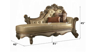 96485 Chaise Dresden Gold Patina Collection By Acme Furniture