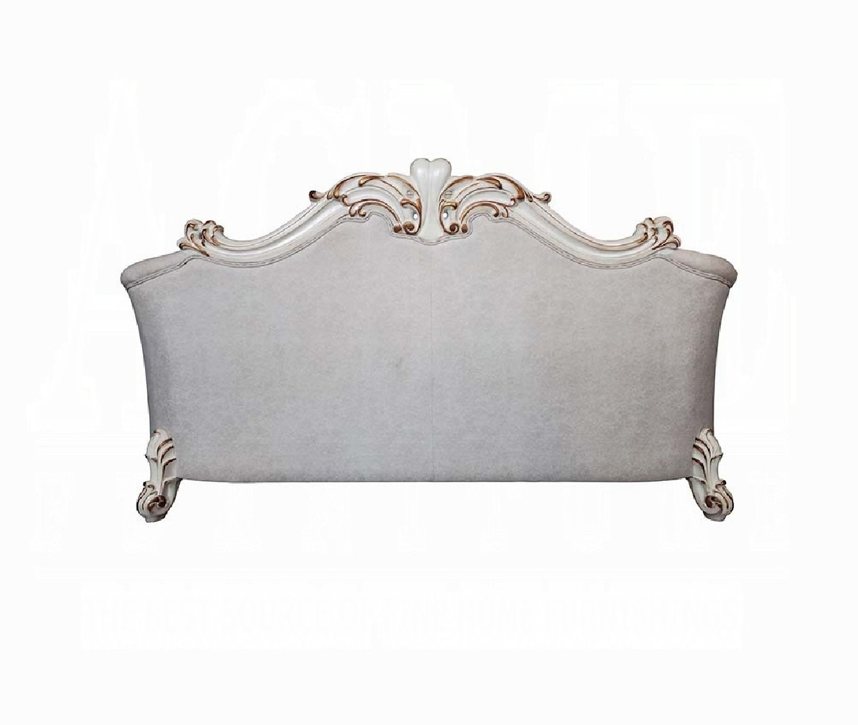 LV01329 Vendome II 2 Piece Sofa & Loveseat in Two Tone Ivory Fabric & Antique Pearl Finish by Acme Furniture