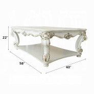 LV01327 Antique Pearl Finish Coffee Table Vendome Collection By Acme Furniture