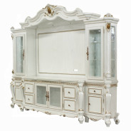 91815 Entertainment Center Antique Pearl Finish Picardy Collection by Acme Furniture