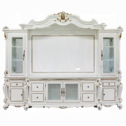 91815 Entertainment Center Antique Pearl Finish Picardy Collection by Acme Furniture