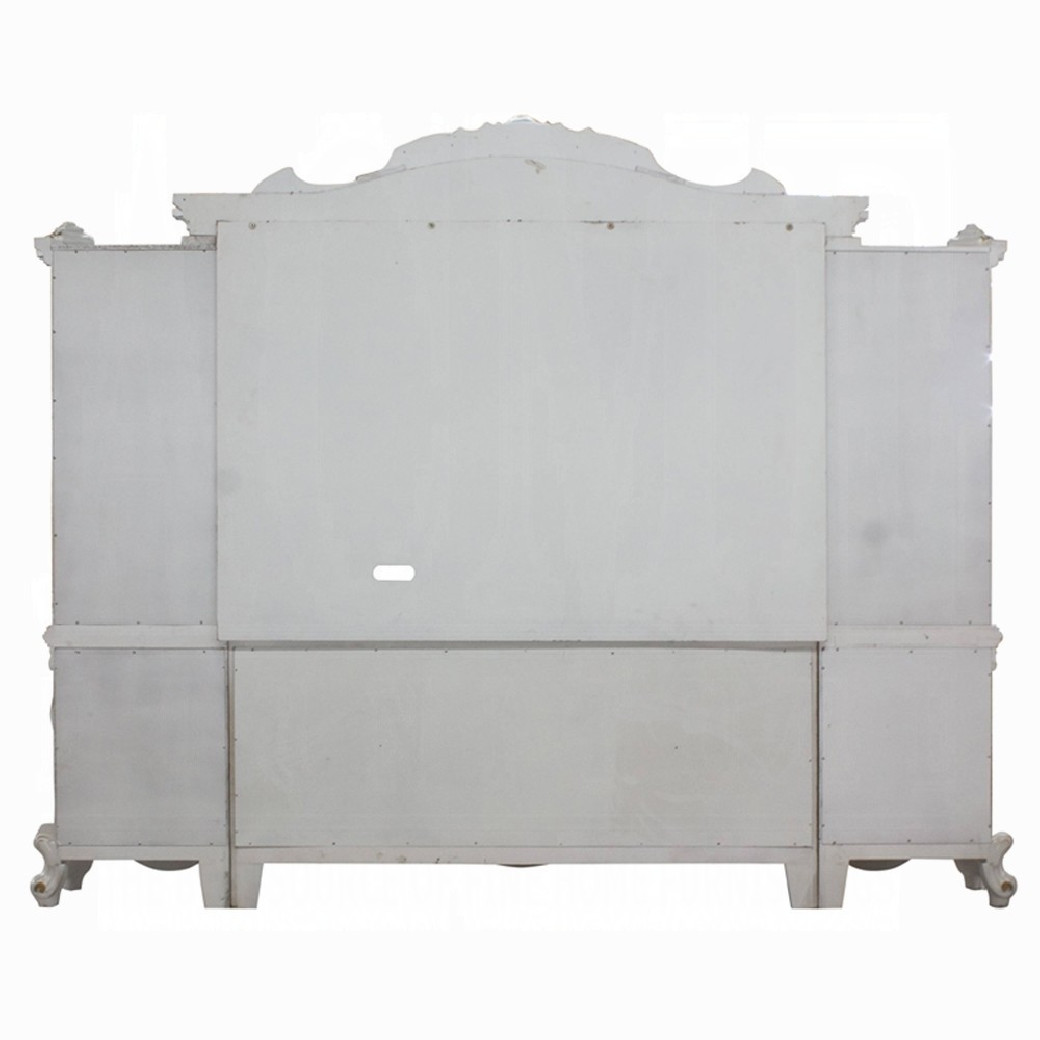 91815 Entertainment Center Antique Pearl Finish Picardy Collection by Acme Furniture