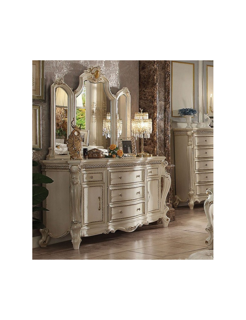 28207EK Canopy Bed Vintage Style Picardy Collection by Acme Furniture