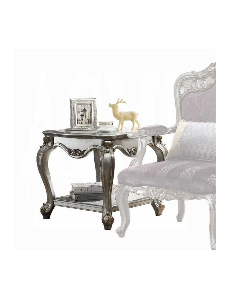 83465 Platinum Finish Occasional Tables Picardy Collection By Acme Furniture