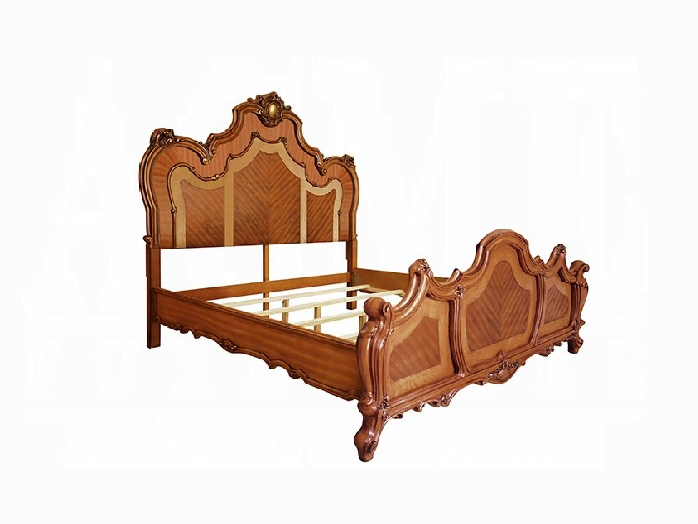 BD01353 EKing Size Bed Set Honey Oak Finish Picardy Collection by Acme Furniture