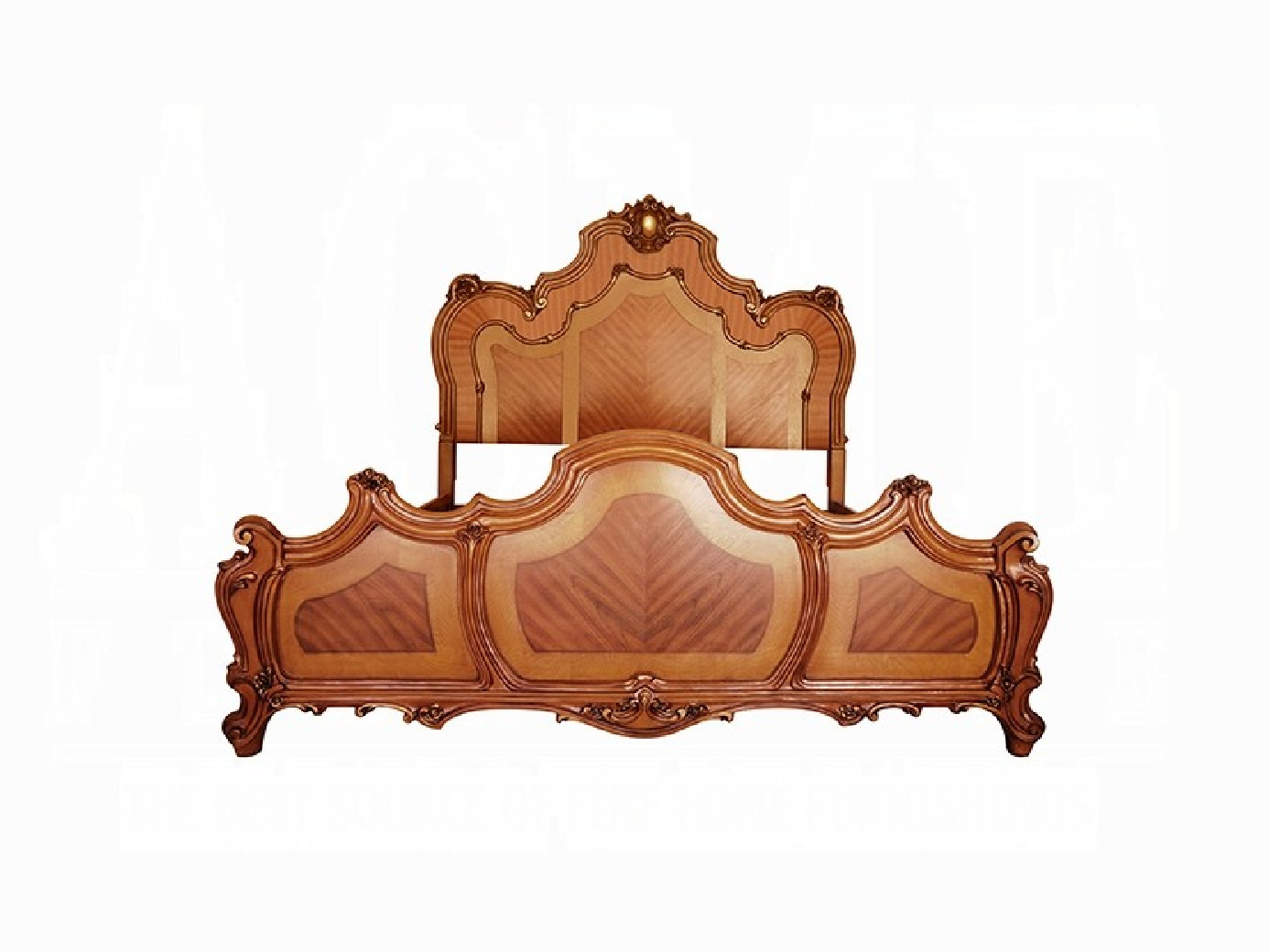 BD01353 EKing Size Bed Set Honey Oak Finish Picardy Collection by Acme Furniture