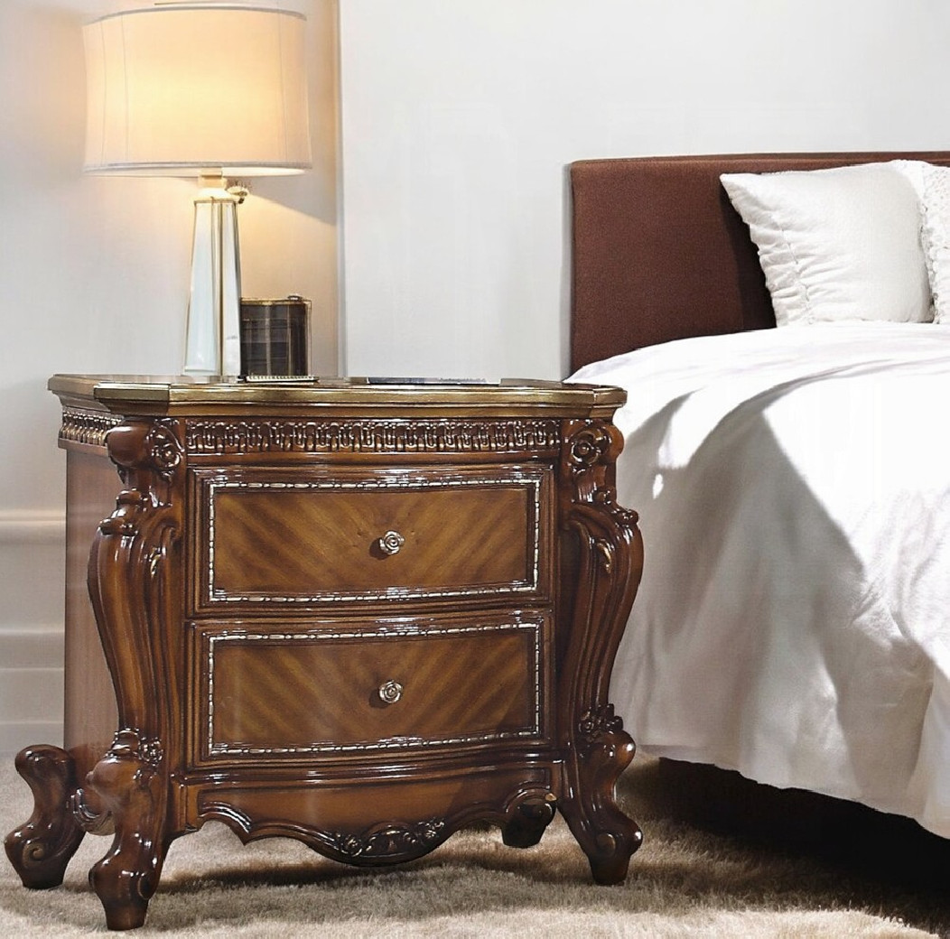 BD01353 EKing Size Bed Set Honey Oak Finish Picardy Collection by Acme Furniture